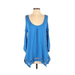 Green Dragon Blue Cold Shoulder Blouse